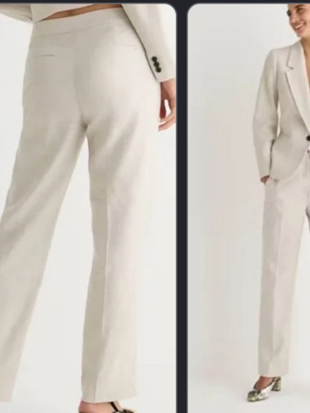 J. Crew Kate Straight-Leg Pant in Natural Linen Neutral Tailored Trouser - Picture 8 of 16